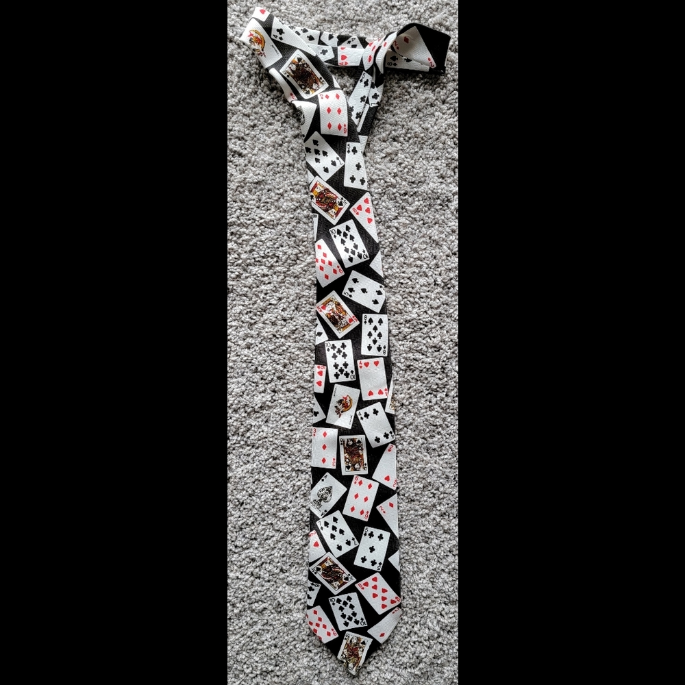 Excellent Condition Unique Everyday Cards Poker Men's Polyester Tie